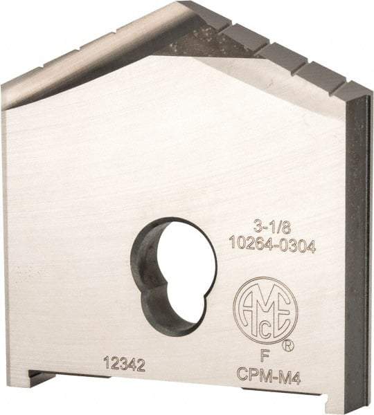 Allied Machine and Engineering - 3-1/8" Diam x 5/8" Thick, Seat Code F, 130° Included Angle Spade Drill Insert - Uncoated Powdered Metal, Powdered Metal, Series F - Caliber Tooling