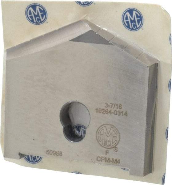 Allied Machine and Engineering - 3-7/16" Diam x 1/2" Thick, Seat Code F, 130° Included Angle Spade Drill Insert - Uncoated Powdered Metal, Powdered Metal, Series F - Caliber Tooling