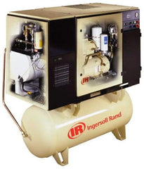 Ingersoll-Rand - 5 hp, 80 Gal Stationary Electric Rotary Screw Air Compressor - Single Phase, 150 Max psi, 16 CFM, 230 Volt - Caliber Tooling