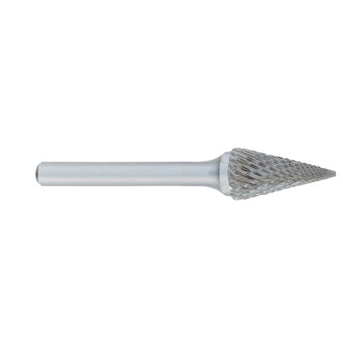 ‎SM-2 -6mm × 19mm LOC × 6mm Shank × 50mm OAL Pointed Cone Carbide Medium Tough Cut Burr - Caliber Tooling