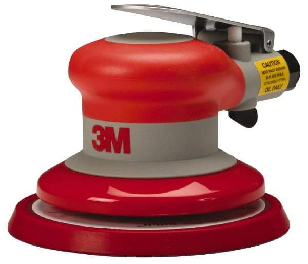 3M - 12,000 OPM, 17 CFM Air Consumption, 90 psi Air Pressure, Palm Air Orbital Sander - Round Pad, 3/8" Inlet - Caliber Tooling