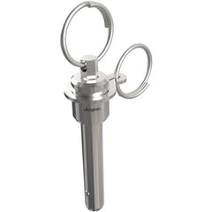 5/8″ Pin Diameter, 1/2″ Grip Length, Double Acting Ring Handle Kwik-Lok Pin, Stainless Steel