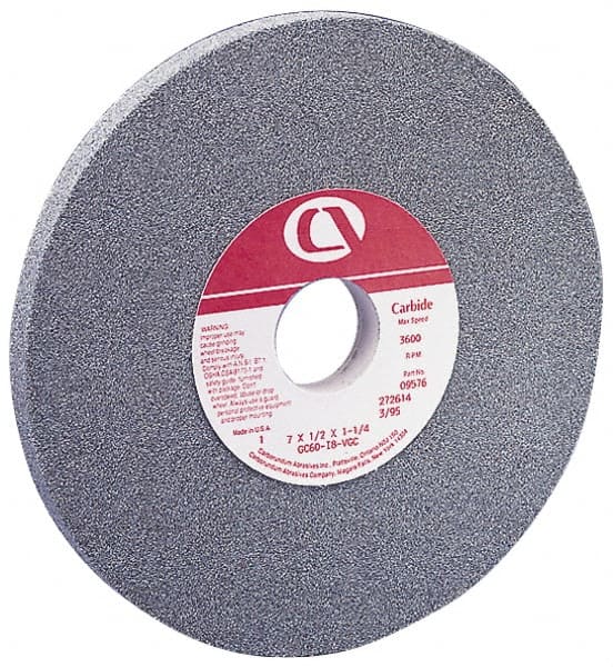 Grier Abrasives - 7" Diam x 1-1/4" Hole x 3/4" Thick, J Hardness, 120 Grit Surface Grinding Wheel - Caliber Tooling