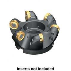 Kennametal - 2" Cut Diam, 1/2" Max Depth, 3/4" Arbor Hole, 3 Inserts, KSRM RCGT 86 Insert Style, Indexable Copy Face Mill - 15,500 Max RPM, 2" High, Through Coolant, Series KSRM - Caliber Tooling