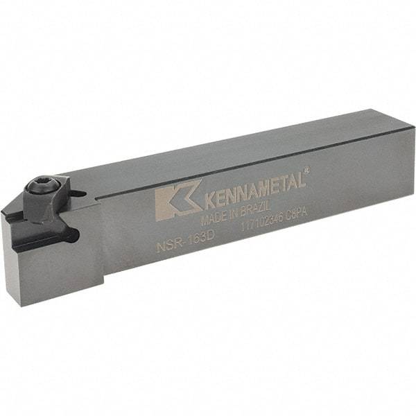 Kennametal - Right Hand Cut, 1" Shank Width x 1" Shank Height Indexable Threading Toolholder - 6" OAL, N.3R Insert Compatibility, NSR163D Toolholder, Series Top Notch - Caliber Tooling