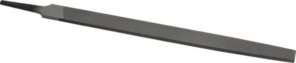 Nicholson - 12" Long, Second Cut, Flat American-Pattern File - Double Cut, 9/32" Overall Thickness, Tang - Caliber Tooling