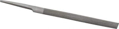 Nicholson - 4" Long, Smooth Cut, Half Round American-Pattern File - Single, Double Cut, 9/64" Overall Thickness, Tang - Caliber Tooling