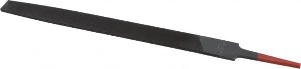 Simonds File - 10" Long, Smooth Cut, Flat American-Pattern File - Double Cut, 1/4" Overall Thickness, Tang - Caliber Tooling