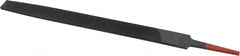 Simonds File - 10" Long, Smooth Cut, Flat American-Pattern File - Double Cut, 1/4" Overall Thickness, Tang - Caliber Tooling