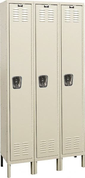 Hallowell - 3 Door, 1 Tier, Galvanite Corrosion Resistant Wardrobe & Box Lockers - Caliber Tooling