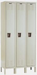 Hallowell - 3 Door, 1 Tier, Galvanite Corrosion Resistant Wardrobe & Box Lockers - Caliber Tooling