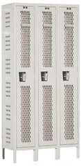 Hallowell - 3 Door, 1 Tier, Heavy-Duty Ventilated Wardrobe & Box Lockers - Caliber Tooling