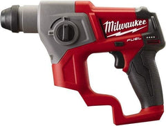 Milwaukee Tool - 12 Volt SDS Plus Chuck Cordless Rotary Hammer - 0 to 6,200 BPM, 0 to 900 RPM, Reversible - Caliber Tooling