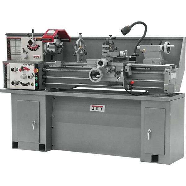 Jet - 13" Swing, 40" Between Centers, 230 Volt, Single Phase Bench Lathe - 5MT Taper, 2 hp, 70 to 2,000 RPM, 1-1/2" Bore Diam, 32" Deep x 47" High x 71" Long - Caliber Tooling