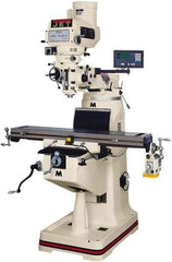 Jet - 9" Table Width x 49" Table Length, Variable Speed Pulley Control, 3 Phase Knee Milling Machine - R8 Spindle Taper, 3 hp - Caliber Tooling