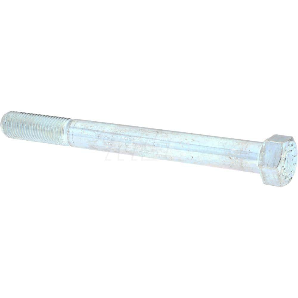 Hex Head Cap Screw: 1-8 x 8″, Grade 9 Alloy Steel, Zinc-Plated Clear Chromate