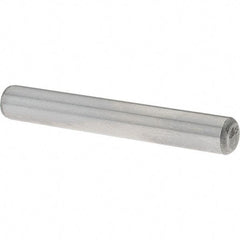 Value Collection - 1/4" Diam x 1-3/4" Pin Length Grade 8 Alloy Steel Standard Dowel Pin - C 50-58 Hardness, 12,800 Lb Breaking Strength, 1 Beveled & 1 Rounded End - Caliber Tooling