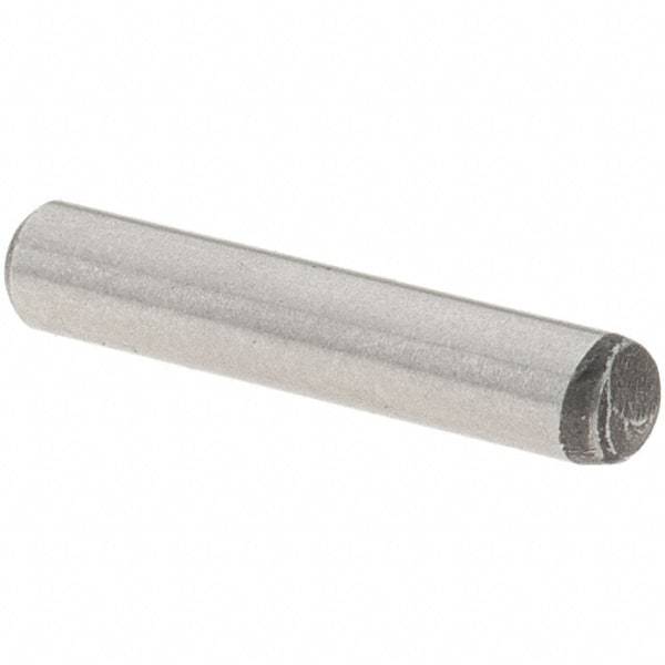 Value Collection - 3/32" Diam x 1/2" Pin Length Grade 8 Alloy Steel Standard Dowel Pin - C 50-58 Hardness, 1,800 Lb Breaking Strength, 1 Beveled & 1 Rounded End - Caliber Tooling