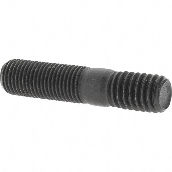 Value Collection - 3/8-24 Long Thread, 3/8-16 Short Thread, 1-3/4" OAL Unequal Double Threaded Stud - Steel, Uncoated, 1" Long Thread Length, 9/16" Short Thread Length - Caliber Tooling