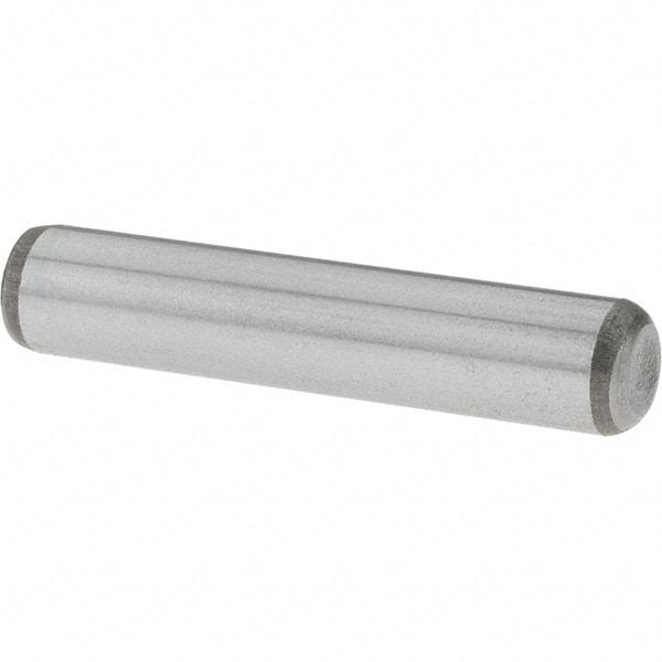 Value Collection - 1/4" Diam x 1-1/4" Pin Length Grade 8 Alloy Steel Standard Dowel Pin - C 50-58 Hardness, 12,800 Lb Breaking Strength, 1 Beveled & 1 Rounded End - Caliber Tooling