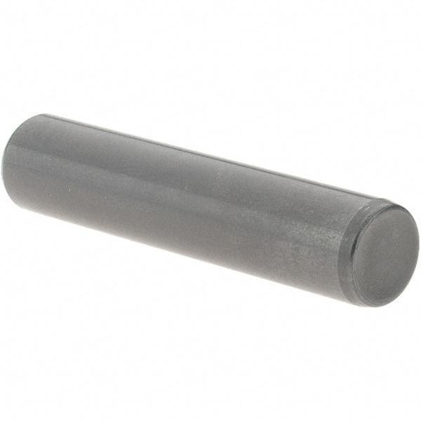 Value Collection - 3/8" Diam x 1-3/4" Pin Length Grade 8 Alloy Steel Standard Dowel Pin - Bright Finish, C 47-58 & C 60 (Surface) Hardness, 16,550 Lb (Single Shear), 33,100 Lb (Double Shear) Breaking Strength, 1 Beveled & 1 Rounded End - Caliber Tooling