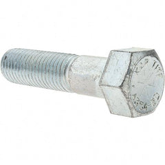 Value Collection - 7/8-9 UNC, 3-1/2" Length Under Head Hex Head Cap Screw - Partially Threaded, Grade 8 Alloy Steel, Zinc-Plated Finish, 1-5/16" Hex - Caliber Tooling