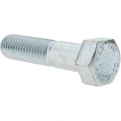 Value Collection - 5/8-11 UNC, 2-3/4" Length Under Head Hex Head Cap Screw - Partially Threaded, Grade 8 Alloy Steel, Zinc-Plated Finish, 15/16" Hex - Caliber Tooling