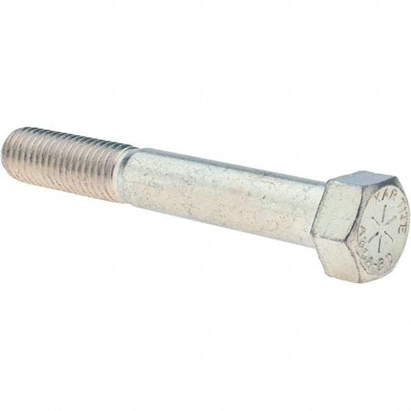 Value Collection - 9/16-12 UNC, 4" Length Under Head Hex Head Cap Screw - Partially Threaded, Grade 8 Alloy Steel, Zinc-Plated Finish, 13/16" Hex - Caliber Tooling