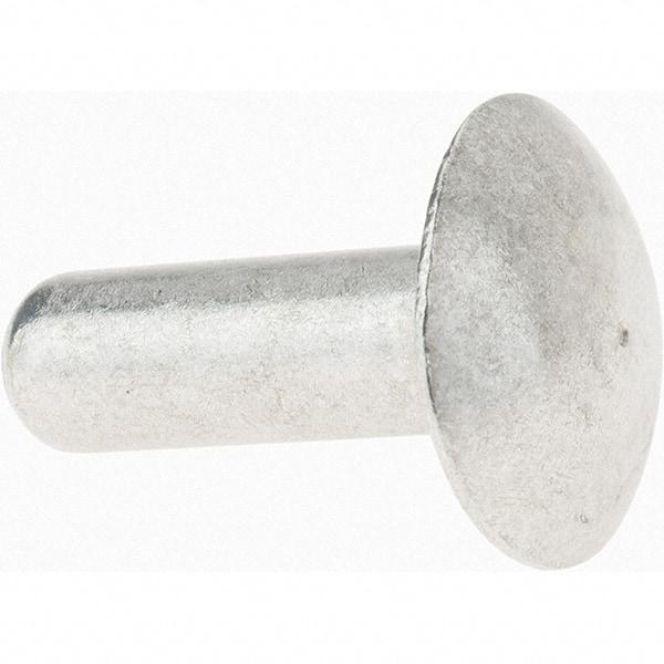 Value Collection - 1/4" Body Diam, Brazier Aluminum Solid Rivet - 3/4" Length Under Head - Caliber Tooling