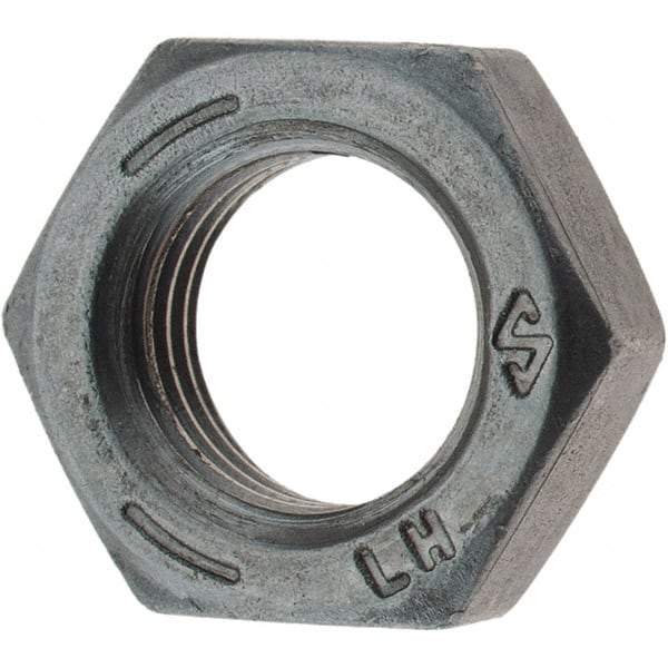 Value Collection - 3/8-24 UNF Steel Left Hand Hex Jam Nut - 9/16" Across Flats, 0.2188" High, Zinc Clear Finish - Caliber Tooling