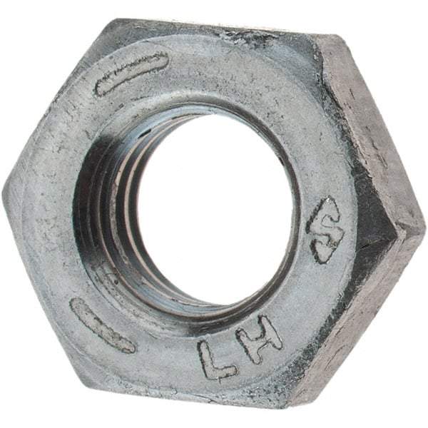 Value Collection - 1/4-28 UNF Steel Left Hand Hex Jam Nut - 7/16" Across Flats, 0.1562" High, Zinc Clear Finish - Caliber Tooling