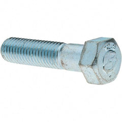 Value Collection - M12x1.75mm Metric Coarse, 50mm Length Under Head Hex Head Cap Screw - Partially Threaded, Grade 8.8 Steel, Zinc-Plated Finish, 19mm Hex - Caliber Tooling