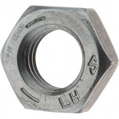 Value Collection - 5/16-24 UNF Steel Left Hand Hex Jam Nut - 1/2" Across Flats, 3/16" High, Zinc Clear Finish - Caliber Tooling