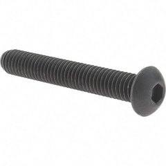 Value Collection - 3/8-16 UNC Hex Socket Drive, Button Screw - Alloy Steel, Black Oxide Finish, Fully Threaded, 2-1/2" Length Under Head - Caliber Tooling