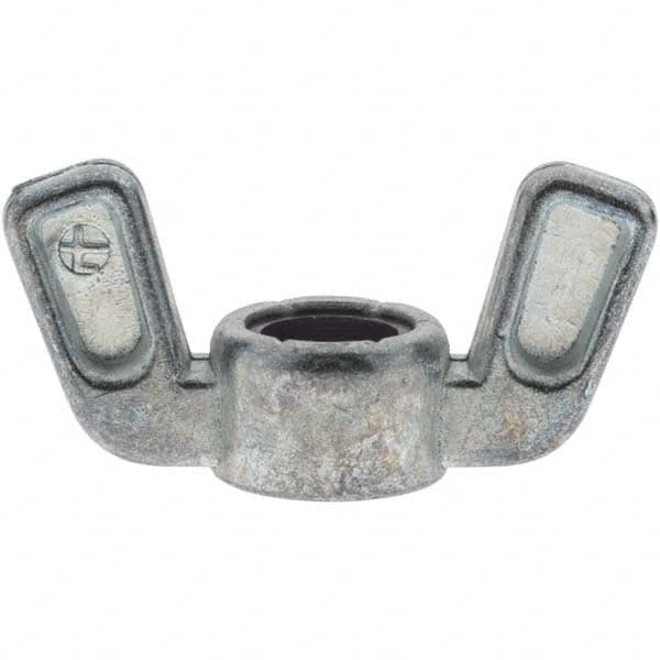 Value Collection - 3/8-16 UNC, Zinc Plated, Zinc Alloy Nylon-Insert Locking Wing Nut - Grade 2, 1-1/2" Wing Span, 0.718" Wing Span - Caliber Tooling