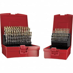 DORMER - 1 to 10mm, 118° Point, TiN Finish, High Speed Steel Jobber Length Drill Bit Set - Caliber Tooling