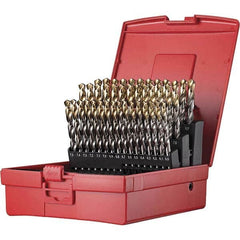 DORMER - 6 to 10mm, 118° Point, TiN Finish, High Speed Steel Jobber Length Drill Bit Set - Caliber Tooling