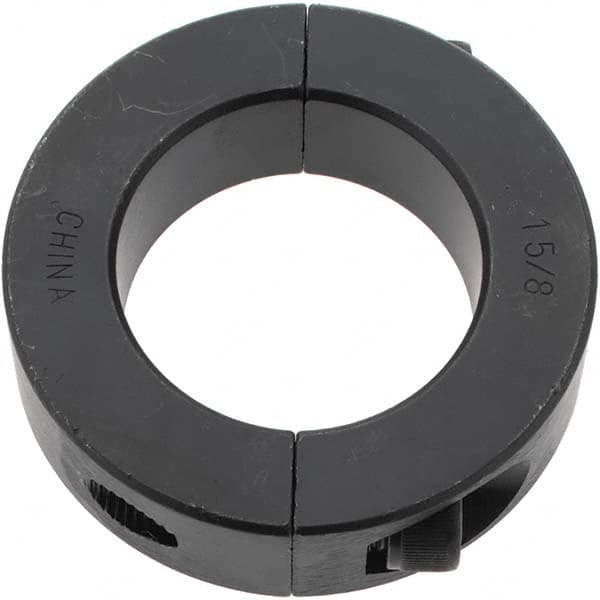 Value Collection - 1-5/8" Bore, Steel, Two Piece Shaft Collar - 2-5/8" Outside Diam, 11/16" Wide - Caliber Tooling