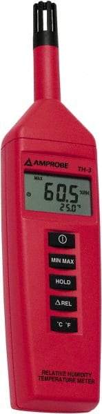 Amprobe - -4 to 140°F, 0 to 100% Humidity Range, Temp and Humidity Recorder - 3% Relative Humidity Accuracy, 0.1% RH, 0.1° F/C Resolution - Caliber Tooling