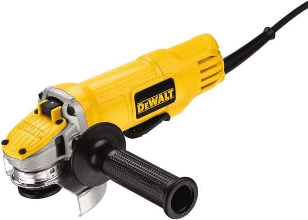 DeWALT - 4-1/2" Wheel Diam, 12,000 RPM, Corded Angle & Disc Grinder - 5/8-11 Spindle, 115 Volts, 9 Amps, Rear Exhaust - Caliber Tooling