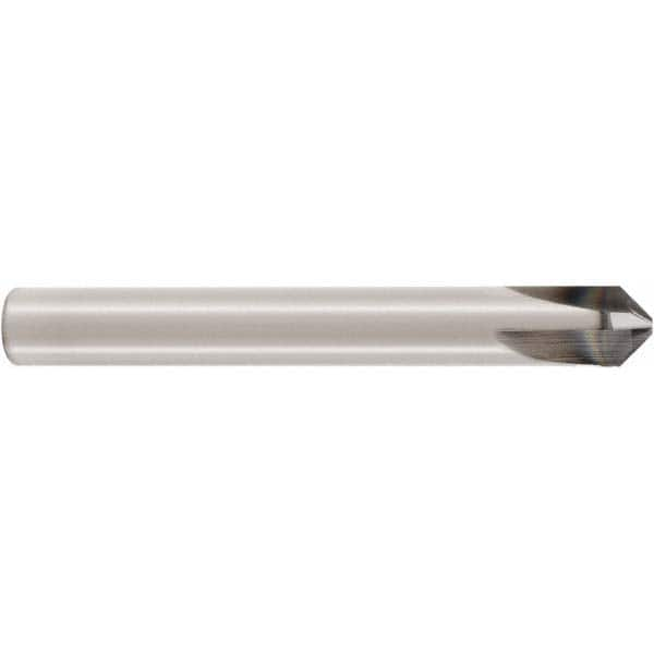 Seco - 4mm Diam 3 Flute Single End Solid Carbide Chamfer Mill - Caliber Tooling