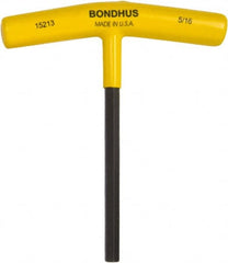 Bondhus - 5/16" Hex, T-Handle Cushion Grip, Hex Key - 6" OAL, Protanium High Torque Steel, Inch System of Measurement - Caliber Tooling