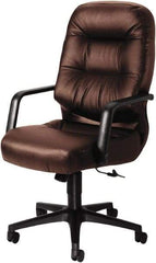 Hon - 46-1/2" High Executive High Back Leather Chair - 26" Wide x 29-3/4" Deep, Leather, Memory Foam Seat, Burgundy - Caliber Tooling