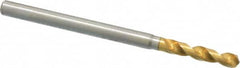 OSG - #36 130° Spiral Flute Vanadium High Speed Steel Screw Machine Drill Bit - TiN Finish, Right Hand Cut, 16mm Flute Length, 48mm OAL, Faceted Point, Straight Shank - Caliber Tooling