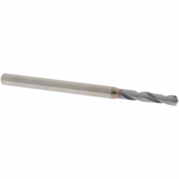 Screw Machine Length Drill Bit: 0.0984″ Dia, 130 °, XPM Coated, Right Hand Cut, Spiral Flute, Straight-Cylindrical Shank, Series 1900