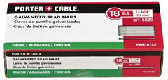 Porter-Cable - 18 Gauge 1-3/4" Long Brad Nails for Power Nailers - Grade 2 Steel, Galvanized Finish, Straight Stick Collation, Brad Head, Chisel Point - Caliber Tooling