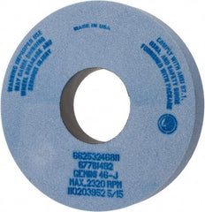 Norton - 14" Diam x 5" Hole x 2" Thick, J Hardness, 46 Grit Surface Grinding Wheel - Aluminum Oxide, Type 1, Coarse Grade, 2,320 Max RPM, No Recess - Caliber Tooling