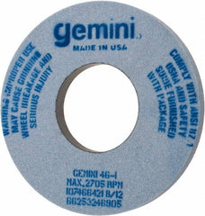 Norton - 12" Diam x 5" Hole x 1" Thick, I Hardness, 46 Grit Surface Grinding Wheel - Aluminum Oxide, Type 1, Coarse Grade, 2,705 Max RPM, No Recess - Caliber Tooling