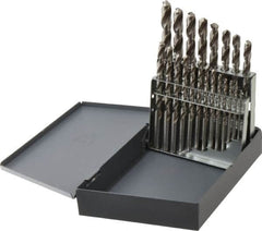 Drill Bit Set: Jobber Length Drill Bits, 21 Pc, 118 °, High Speed Steel Bright/Uncoated, Standard, Straight Shank, Series 150D