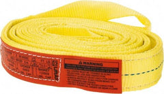 Lift-All - 12' Long x 2" Wide, 6,400 Lb Vertical Capacity, 2 Ply, Polyester Web Sling - 5,000 Lb Choker Capacity, Yellow - Caliber Tooling